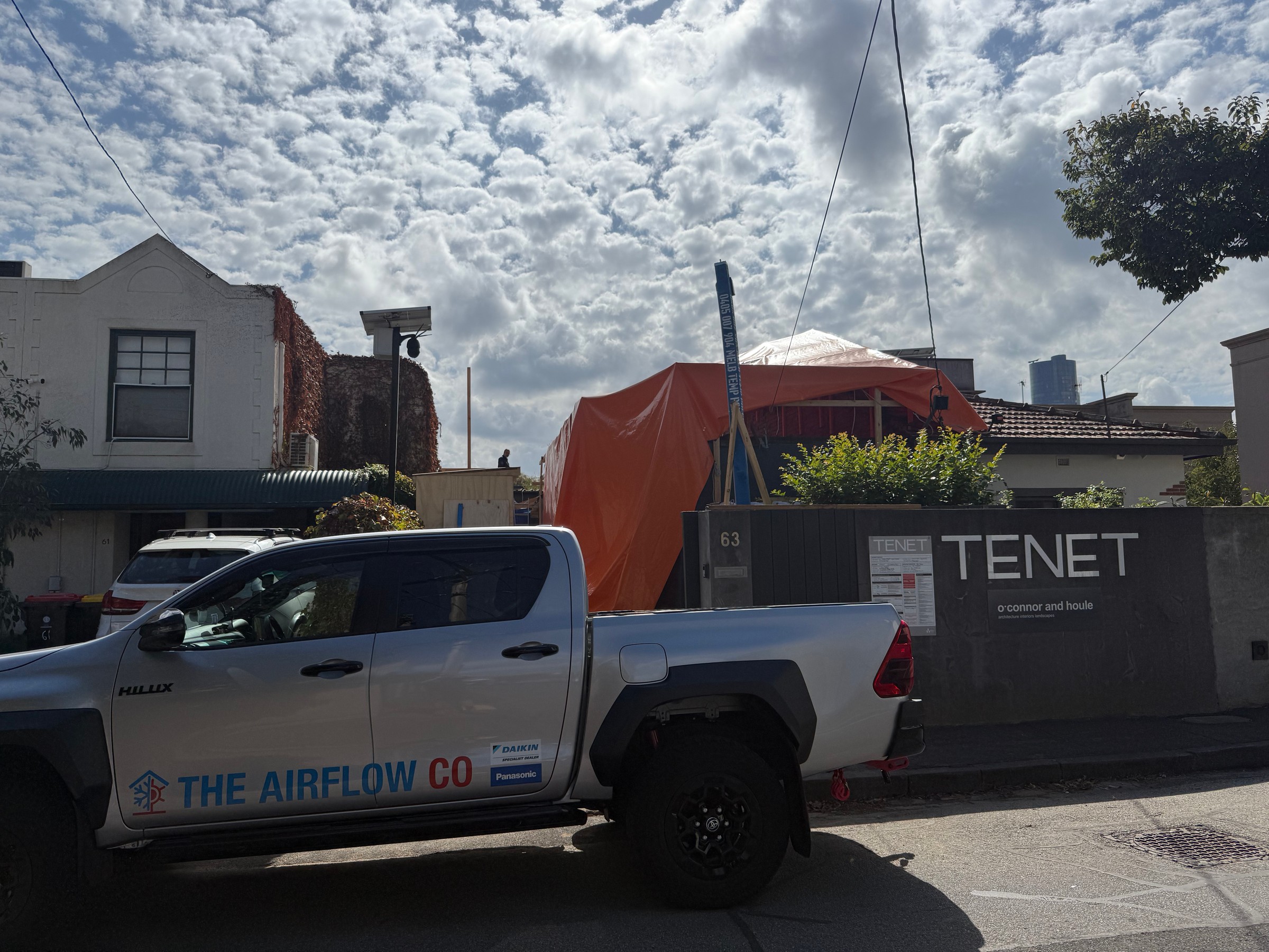 The Airflow Co vehicle on site at a Melbourne installation